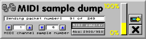 Snippit's MIDI dump window