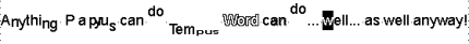 [Screen-shot: Tempus-Word text effects]
