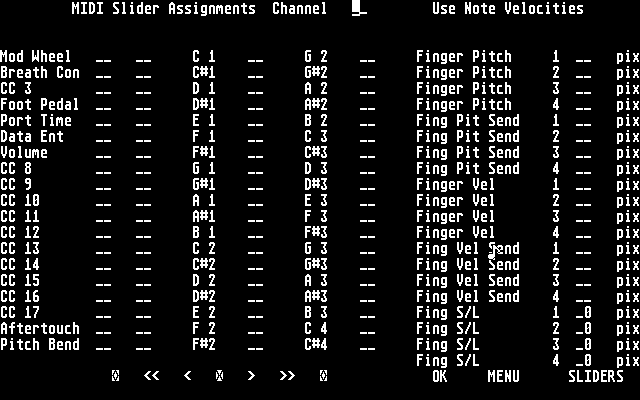 Presets screen