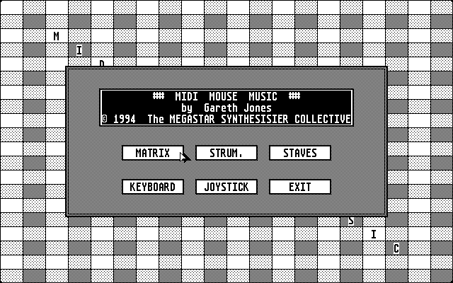 Midi Mouse Music selection Screen 